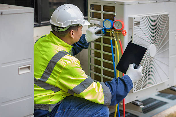Professional Hvac technician working in Harris, MN